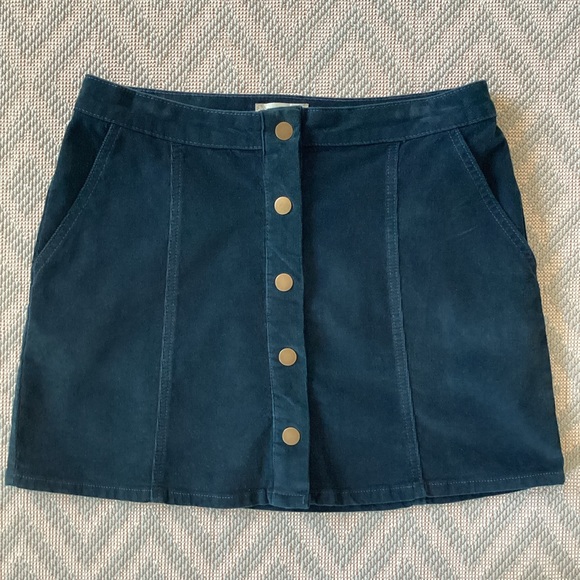 Altar’d State Teal Corduroy Skirt Size Medium - Picture 7 of 7